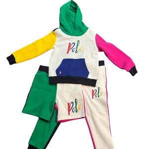 Boys POLO Ralph Lauren sweat suit pant and shorts set.